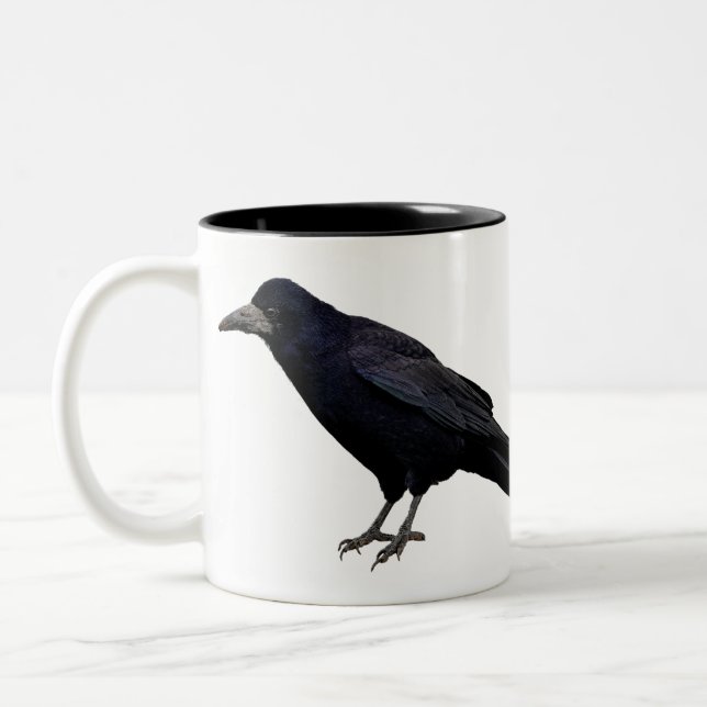 British Rook Corvid-lover's Wildlife Photo Two-Tone Coffee Mug (Left)