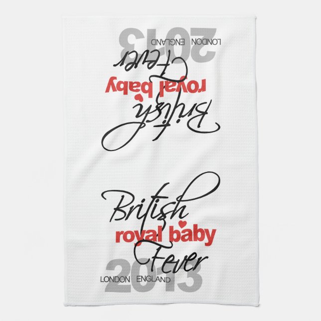 British Royal Baby Fever - Prince George Kitchen Towel (Vertical)