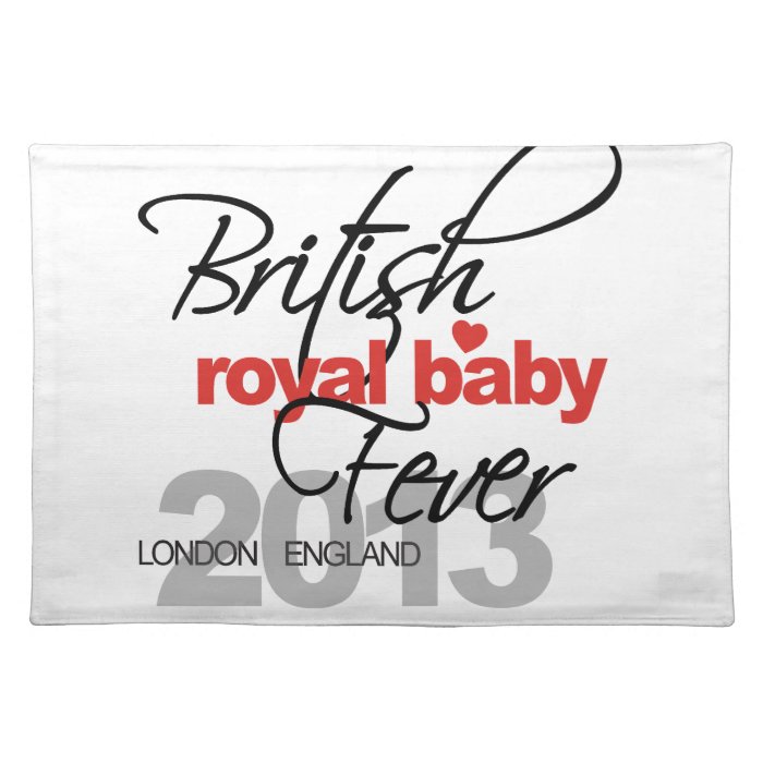 British Royal Baby Fever   Prince George Placemats
