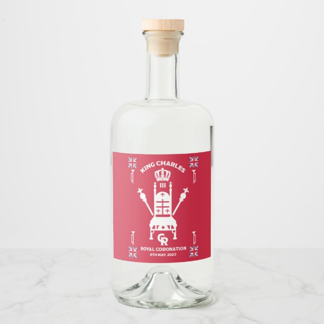 British Royal Coronation King Charles III   Liquor Bottle Label (Front)