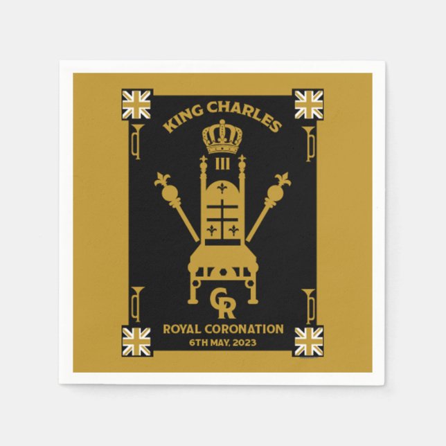 British Royal Coronation King Charles III     Napkins (Front)