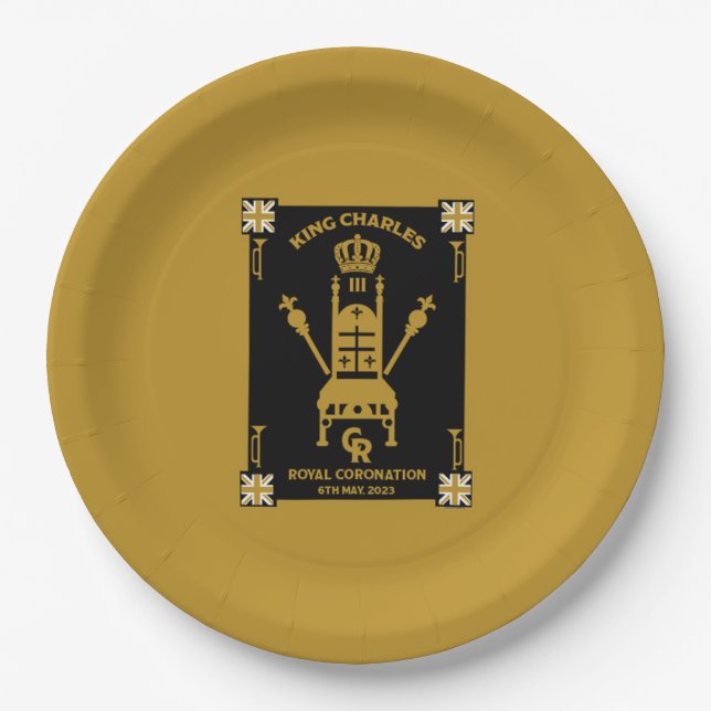 British Royal Coronation King Charles III      Paper Plates (Front)