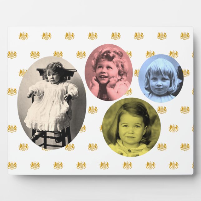 British royal girls with coat of arms background plaque (Front)