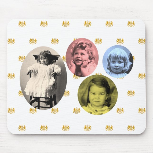 British royal girls with coat of arms mouse pad (Front)