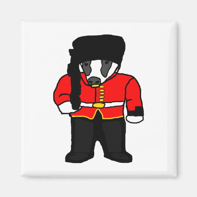 British Royal Guard UK Badger Beefeater Cartoon Magnet (Front)