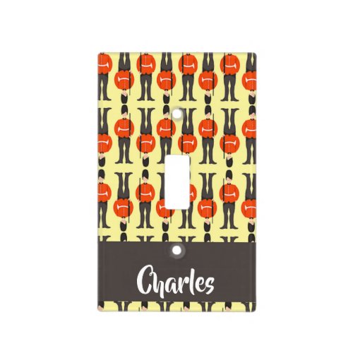 British royal guards pattern on yellow light switch cover