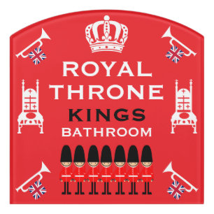 British Royal Novelty Kings Bathroom Door Sign