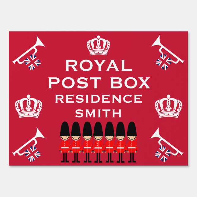 British Royal Novelty Post Box Sign (Front)