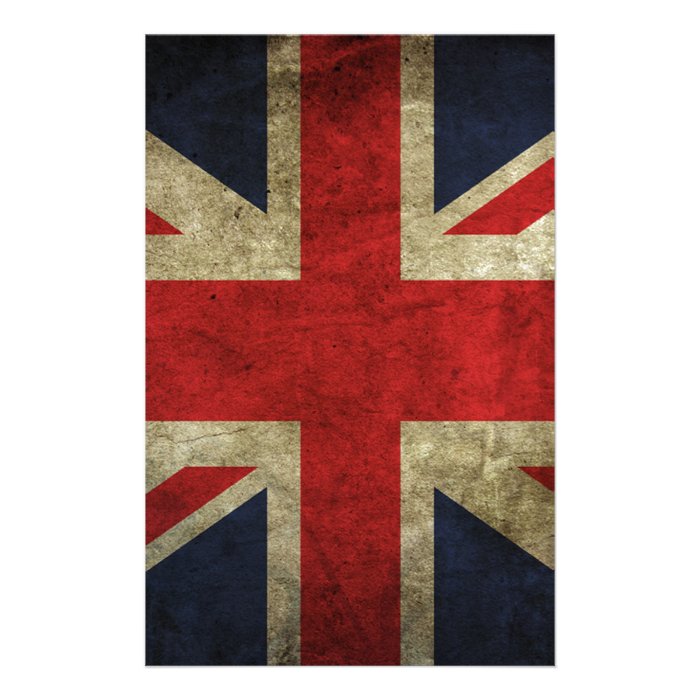 British Royal Union Jack Antique Flag Stationery Paper