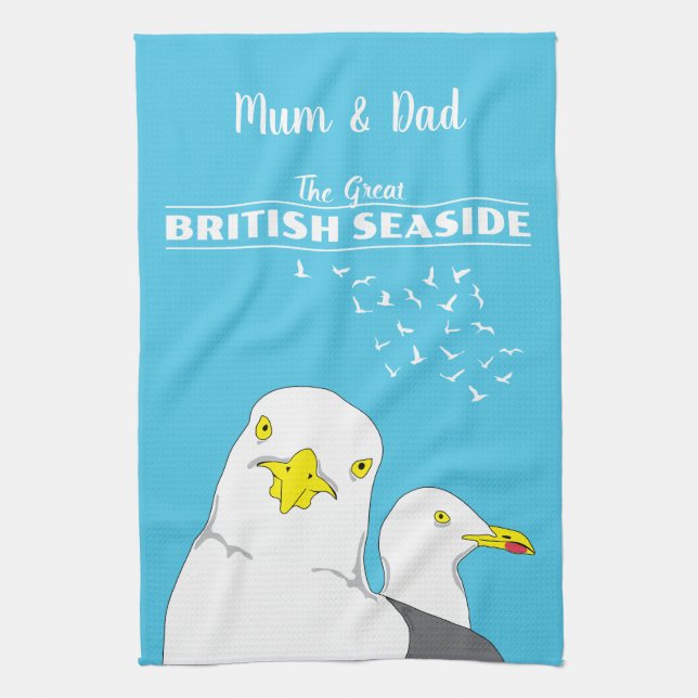 British Seaside Devon and Cornwall Souvenir Towel (Vertical)