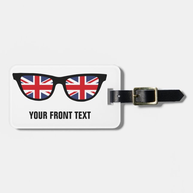 British Shades custom luggage tag (Front Horizontal)