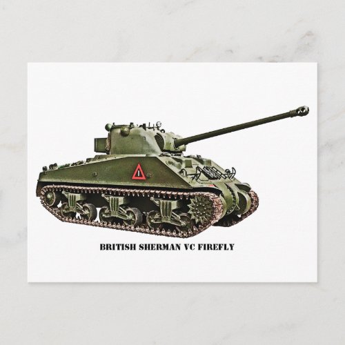 British Sherman VC Firefly Tank Postcard