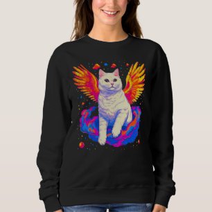 British Shorthair Cat Angel Wings Sweatshirt