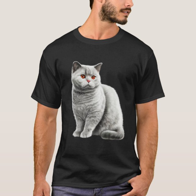British Shorthair Cat Cat T-Shirt (Front)