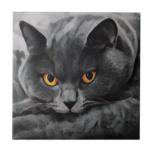 British Shorthair Cat Ceramic Tile (Front)