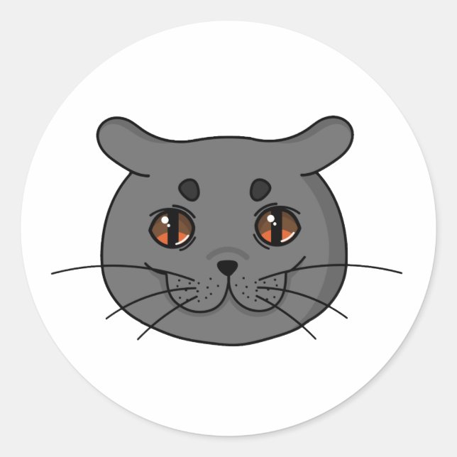British Shorthair Cat Classic Round Sticker (Front)