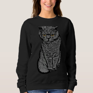 British Shorthair Cat Feline Meow Kitty Tomcat An Sweatshirt