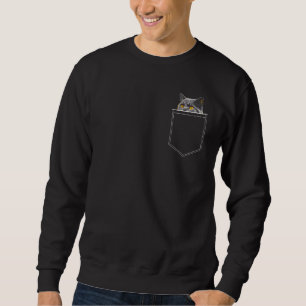 British Shorthair Cat In A Pocket Blue Cats Owner  Sweatshirt