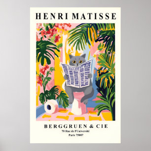 British Shorthair Cat on a Toilet Print - Matisse