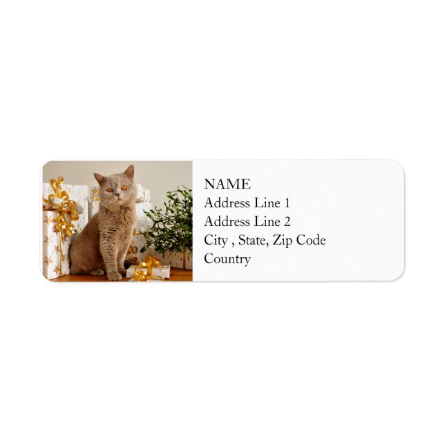 British Shorthair Cat Purr-fect Holiday Season Label (Front)