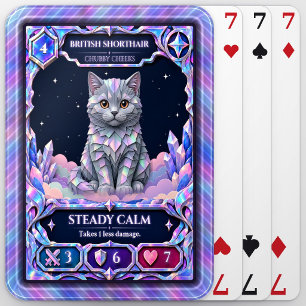 British Shorthair Cat, Rainbow Foil Art Poker Cards