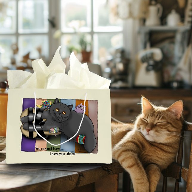 British Shorthair Cat Sandals Beach Ready Funny  Large Gift Bag (Creator Uploaded)