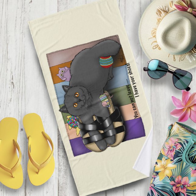 British Shorthair Cat Sandals Funny Cute Bath Towel (Creator Uploaded)