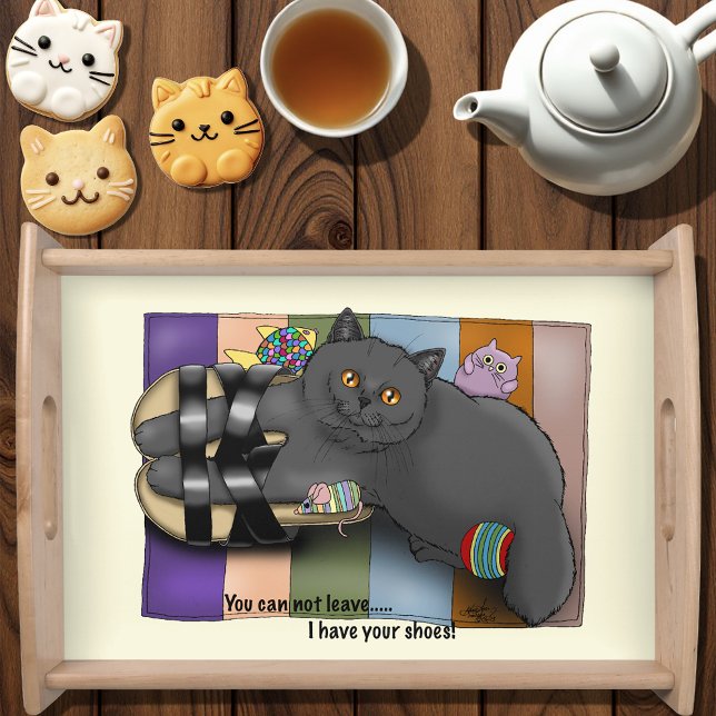 British Shorthair Cat Sandals Funny Cute Serving Tray (Creator Uploaded)