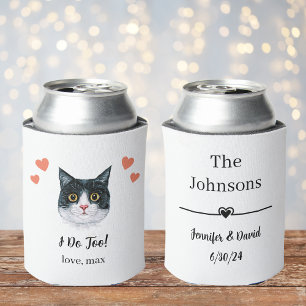 British Shorthair Cat Wedding Can Cooler Favor