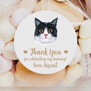 British Shorthair Cat Wedding Favor Stickers