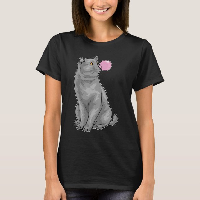 British Shorthair Chewing gum T-Shirt (Front)