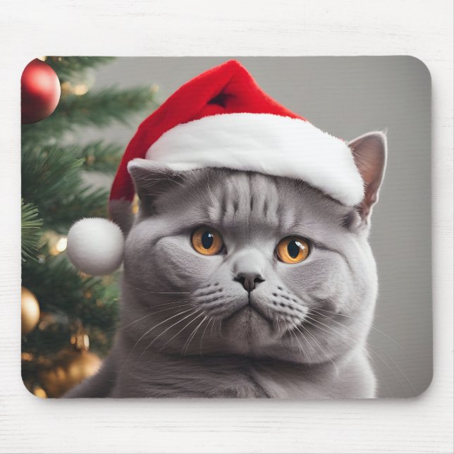 British Shorthair Christmas Mouse Pad (Front)