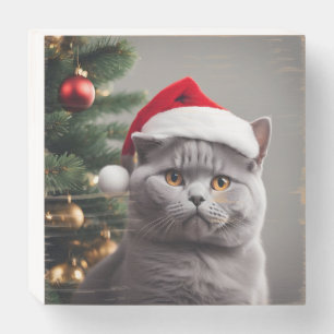 British Shorthair Christmas Wooden Box Sign