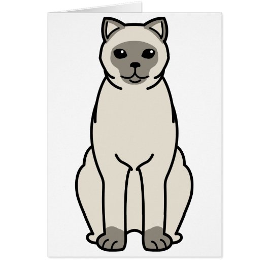 British Shorthair Colourpointed Cat Cartoon (Front)