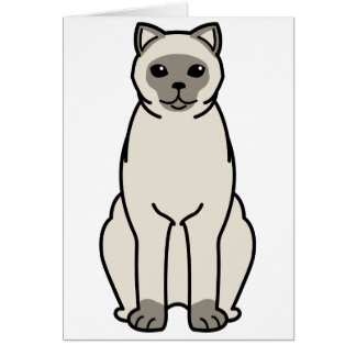 British Shorthair Colourpointed Cat Cartoon Cards