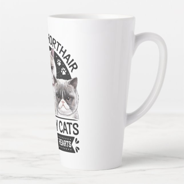British Shorthair Grumpy Cats Latte Mug (Right)