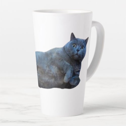 British Shorthair Kitty Cat Laying on Side Latte Mug