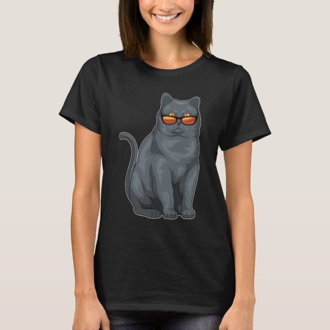 British Shorthair Sunglasses T-Shirt (Front)