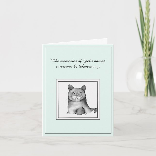 British Shorthair Sympathy Cat Card (Front)