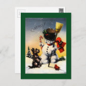 British Snowman and Scotty Dog Cheerio! Postcard (Front/Back)