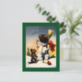 British Snowman and Scotty Dog Cheerio! Postcard (Standing Front)