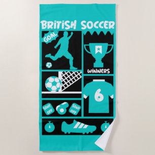British Soccer Beach Towel