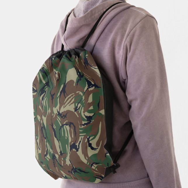 British Soldier Forest Military Camouflage  Drawstring Bag (Insitu)