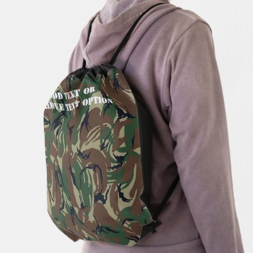 British Soldier Forest Military Camouflage  Drawstring Bag