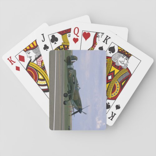 British Spitfire On Airfield_WWII Planes Playing Cards
