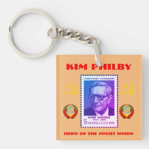 British Spy Kim Philby Hero of the Soviet Union Keychain