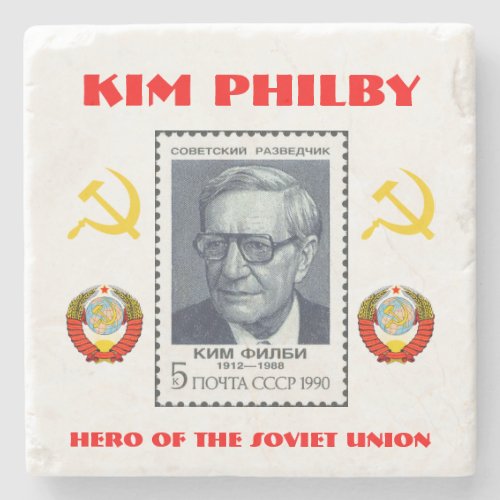 British Spy Kim Philby Hero of the Soviet Union Stone Coaster