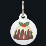British Sugar Plum Pudding Dessert Christmas Holly Pet Name Tag<br><div class="desc">Pet tag design features an original illustration of a classic sugar plum pudding topped with festive holly leaves and berries. Just personalize with the name of your dog or cat. Lots of coordinating pet products are also available from this shop! Don't see exactly what you're looking for? Contact Rebecca to...</div>