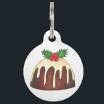 British Sugar Plum Pudding Dessert Christmas Holly Pet Name Tag<br><div class="desc">Pet tag design features an original illustration of a classic sugar plum pudding topped with festive holly leaves and berries. Just personalize with the name of your dog or cat. Lots of coordinating pet products are also available from this shop! Don't see exactly what you're looking for? Contact Rebecca to...</div>