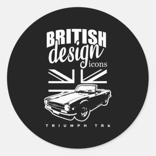 British Super Car Triumph Tr6 Classic Round Sticker